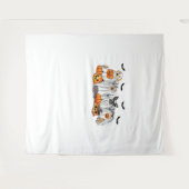 犬の幽霊コスチュームハロウィンクラシックTシャツ タペストリー (正面(横))