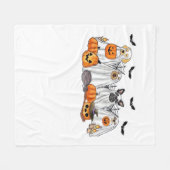 犬の幽霊コスチュームハロウィンクラシックTシャツ フリースブランケット (正面(横))