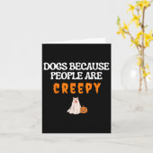 犬の幽霊 ハロウィン 人は気持ち悪い 面白い ゴースト 犬 カード (黄色い花)