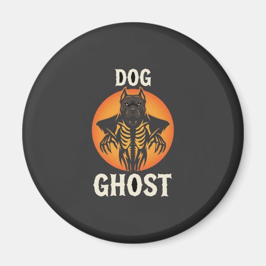 犬の幽霊 ハロウィーン ホラー ベクター マグネット (正面)