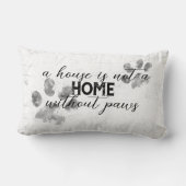 犬の引用文の手はグレーグランジと白のプリント ランバークッション (裏面)