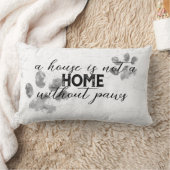 犬の引用文の手はグレーグランジと白のプリント ランバークッション (ブランケット)