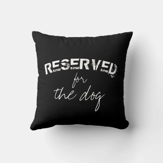 犬の引用文枕に白黒で予約 クッション (裏面)