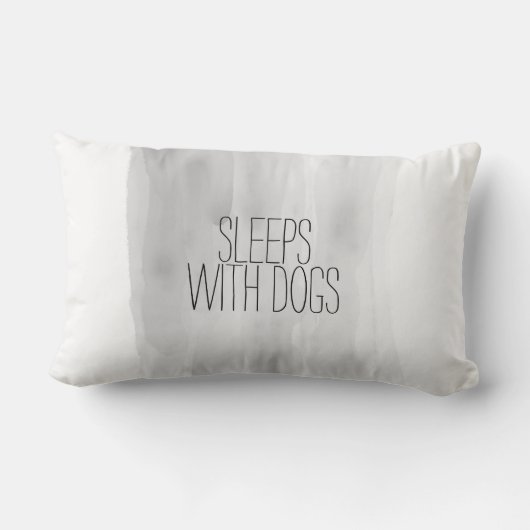 犬の引用文枕グレーで眠る ランバークッション (裏面)
