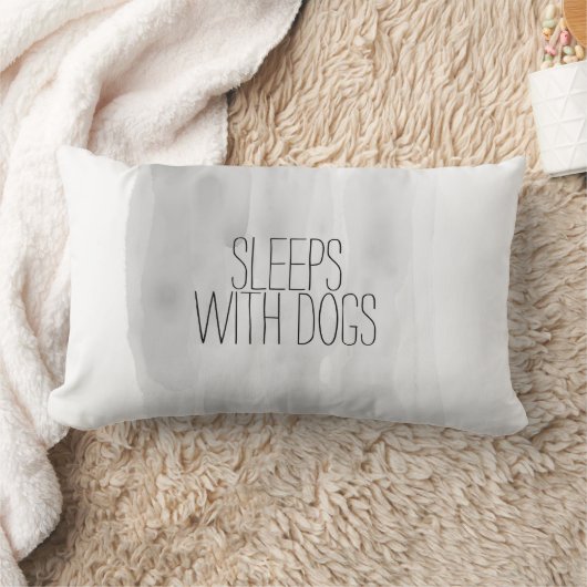 犬の引用文枕グレーで眠る ランバークッション (ブランケット)
