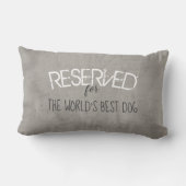 犬の引用文枕グレー用に予約さ動揺してれる ランバークッション (裏面)