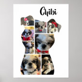 犬の形の写真コラージュポスター ポスター (正面)