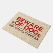 犬の彼女は抱擁がほしいと思う用心して下さい ドアマット (アングル)