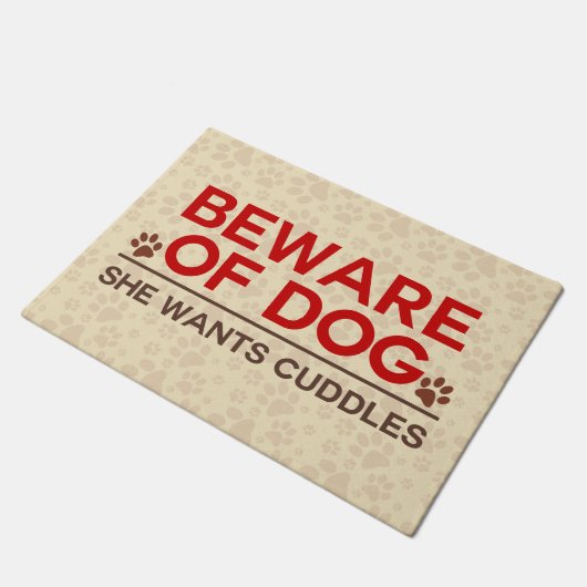 犬の彼女は抱擁がほしいと思う用心して下さい ドアマット (アングル)