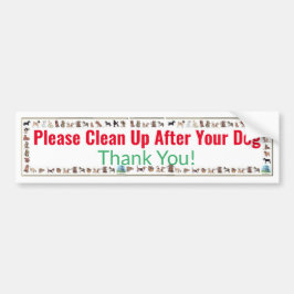犬の後を片付けて – ありがとう バンパーステッカー