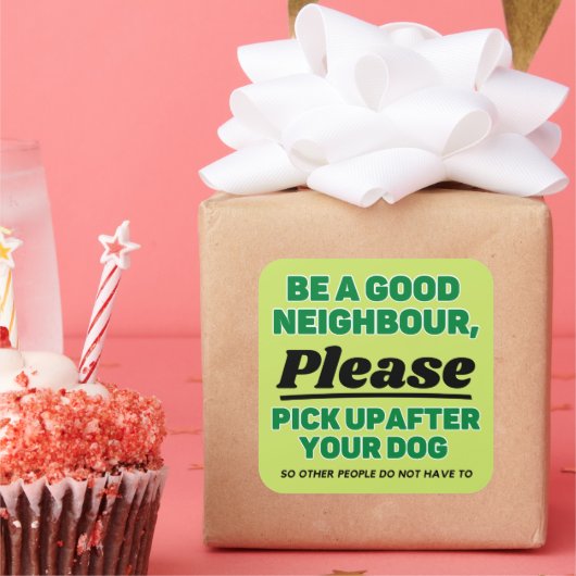 犬の後を迎える スクエアシール (パーティー)