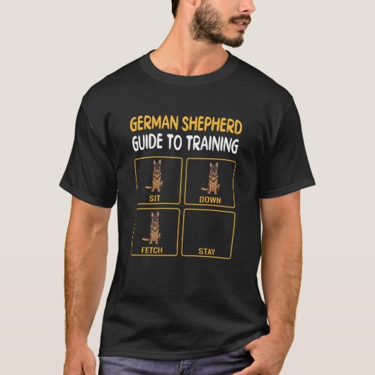 犬の従順を訓練するドイツの羊飼いガイド Tシャツ (正面)