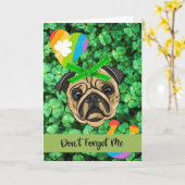 犬の忘れ聖パトリックの日のカードを使うな カード (黄色い花)