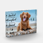 犬の思い出の形見ペットの損失ペット記念碑 フォトブロック (左)