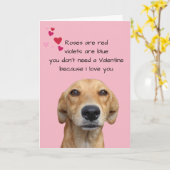 犬の恋人からのハッピーバレンタインデー カード (黄色い花)