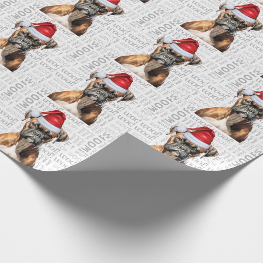 犬の恋人のためのクリスマスボクサー ラッピングペーパー (角)