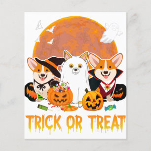 犬の恋人のためのトリックまたはトリートコルギハロウィーンギフト チラシ