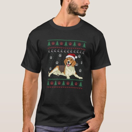 犬の恋人のためのビーグルのクリスマス醜いセータークリスマス Tシャツ (正面)