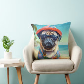 犬の恋人のためのビーチ、夏の贈り物にパグ クッション (椅子)