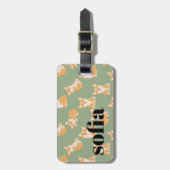 犬の恋人のための可愛いコルギ荷物タグ ラゲッジタグ (正面縦)