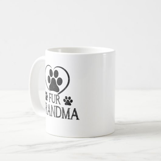 犬の恋人のための毛皮のおばあちゃんの母の日の贈り物 コーヒーマグカップ (正面左)