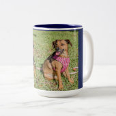 犬の恋人のための犬の恋人のマグ、コーヒーまたは茶マグ ツートーンマグカップ (正面右)