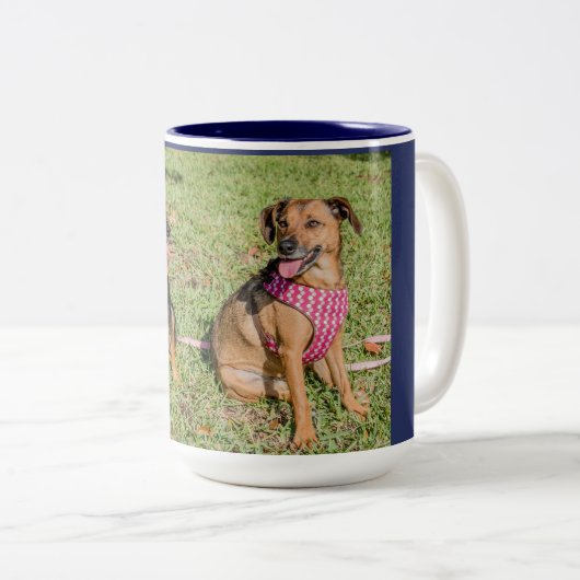 犬の恋人のための犬の恋人のマグ、コーヒーまたは茶マグ ツートーンマグカップ (正面右)