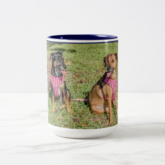 犬の恋人のための犬の恋人のマグ、コーヒーまたは茶マグ ツートーンマグカップ (中央)