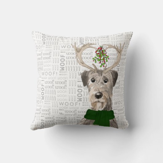 犬の恋人のアイリッシュ・ウルフハウンド・クリスマス クッション (裏面)