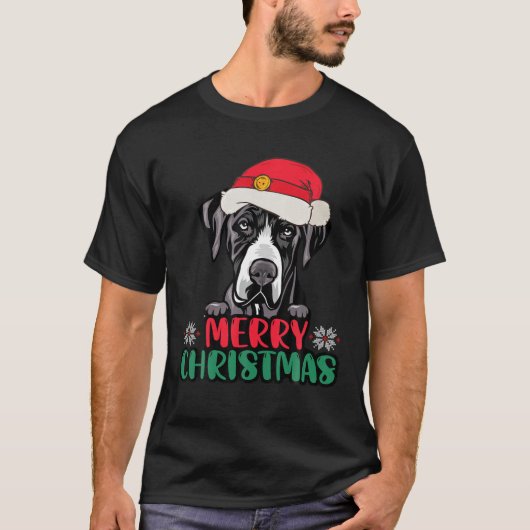 犬の恋人のオーナおもしろいーのための偉大なダンのクリスマスプレゼント Tシャツ (正面)
