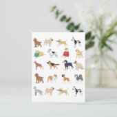 犬の恋人のクラブパターン ポストカード (スタンド正面)