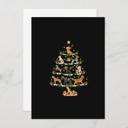 犬の恋人のクリスマスライトドッグのクリスマスツリープレミアム 招待状 (正面/裏面)