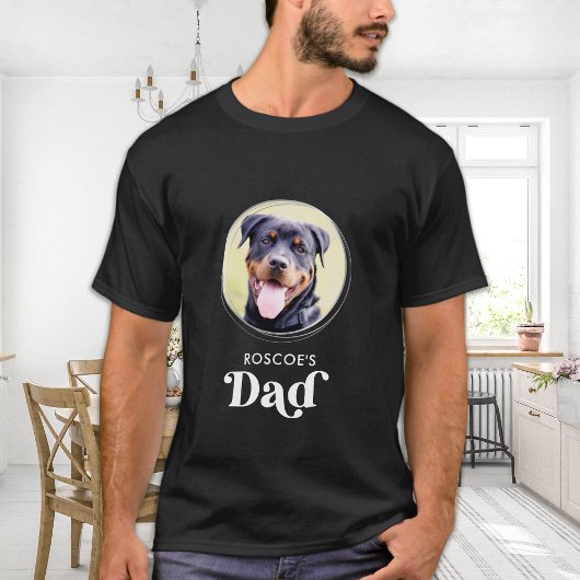 犬の恋人のパーソナライズされたパパかわいい子犬ペットの写真 Tシャツ