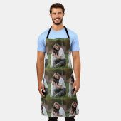 犬の恋人のパーソナライズされた写真 エプロン (着用した状態)