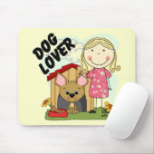 犬の恋人のブロンドの女の子のTシャツおよびギフト マウスパッド (マウス)