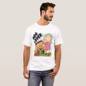 犬の恋人のブロンドの女の子のTシャツおよびギフト Tシャツ (正面フル)