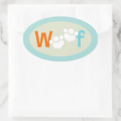 犬の恋人のポープリントWOOF 楕円形シール (バッグ)