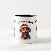 犬の恋人のマグカップ – Happy Pawlidays ツートーンマグカップ (中央)