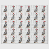 犬の恋人の休日のためのクリスマスブルーヒーラー ラッピングペーパー (フラット)