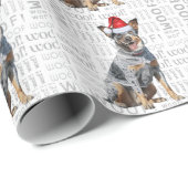 犬の恋人の休日のためのクリスマスブルーヒーラー ラッピングペーパー (ロールコーナー)