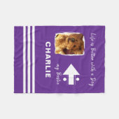 犬の恋人の写真名パープル フリースブランケット (正面(横))