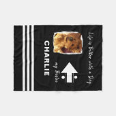 犬の恋人の写真名black フリースブランケット (正面(横))