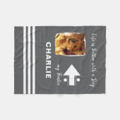 犬の恋人の写真名gray フリースブランケット (正面(横))