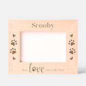 犬の恋人の前足プリントペットのパーソナライズされた木の写真 レーザー彫刻フレーム (正面)