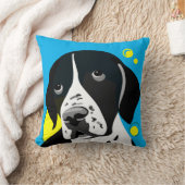 犬の恋人の家の装飾の白黒ポインター クッション (ブランケット)