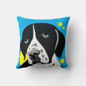 犬の恋人の家の装飾の白黒ポインター クッション (裏面)