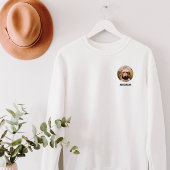 犬の恋人の小さなフォトサークルとカスタム文字 スウェットシャツ