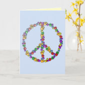 犬の恋人の平和 カード (黄色い花)