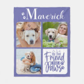 犬の恋人の最高の友人は足を持っている3ペットの写真 フリースブランケット (正面)