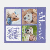 犬の恋人の最高の友人は足を持っている3ペットの写真 フリースブランケット (正面(横))